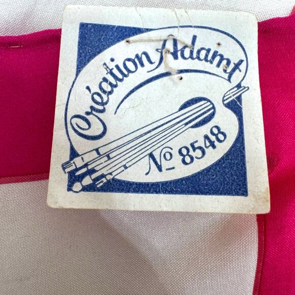 Vintage Création Adam Hand Decorated Bouquet France Silk Floral Scarf 33.25" - Picture 6 of 7